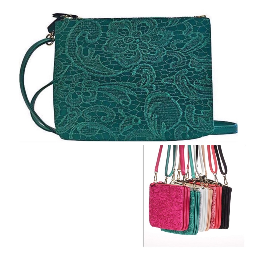 🛍️# 791 MoDA Green Lace Crossbody